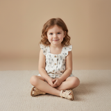 Organic Flutter Top & Shorts Set - Poppy - Aaria Tees Aaria Tees