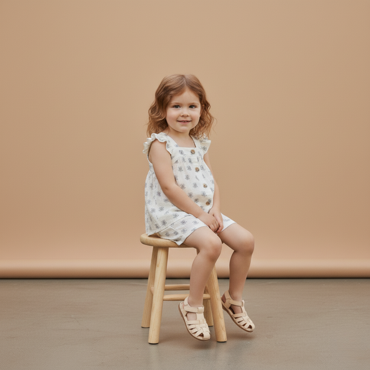 Organic Flutter Top & Shorts Set - Poppy - Aaria Tees