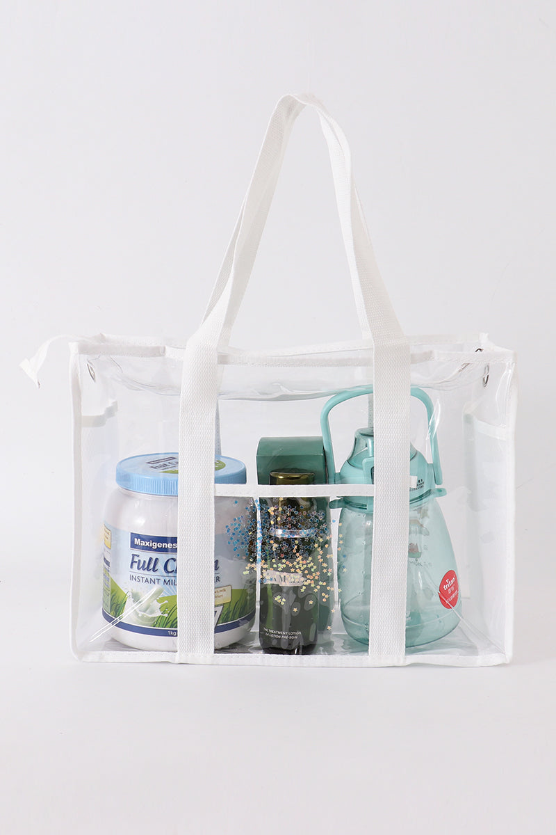 White clear waterproof beach travel bag - Aaria Tees Aaria Tees