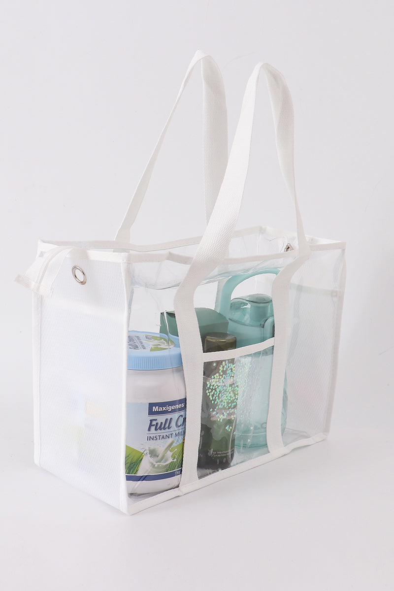 White clear waterproof beach travel bag - Aaria Tees Aaria Tees
