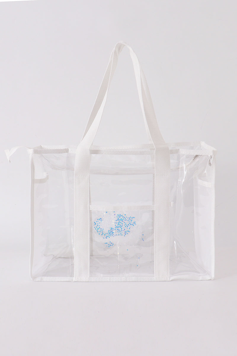 White clear waterproof beach travel bag - Aaria Tees Aaria Tees