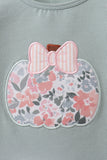 Sage Floral Pumpkin Applique Pants Set Aaria Tees