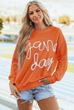 Dark Blue Tinsel Game Day Drop Shoulder Graphic Sweatshirt Aaria Tees