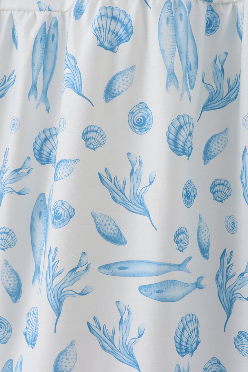 Marine creature print dress mom & me - Aaria Tees Aaria Tees