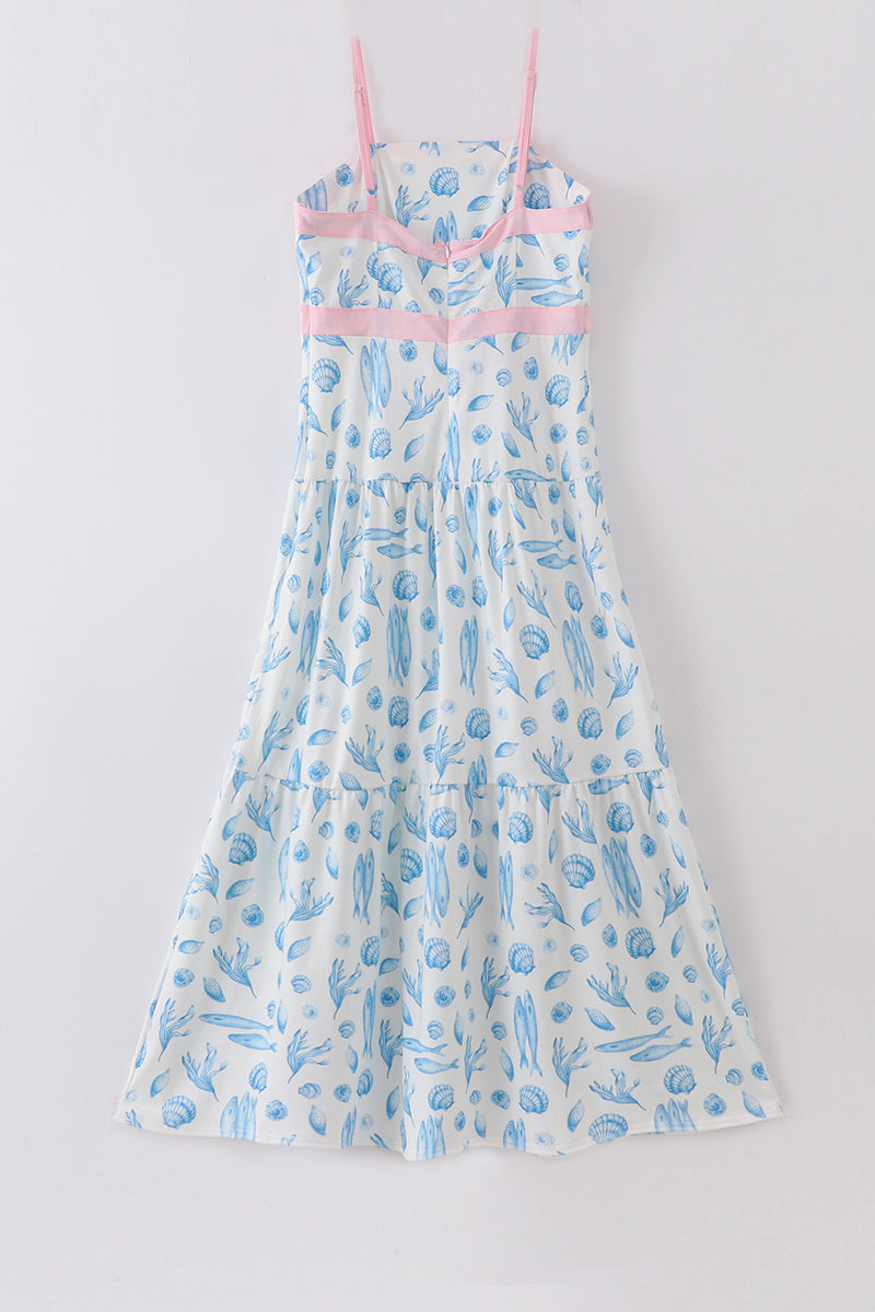 Marine creature print dress mom & me - Aaria Tees Aaria Tees