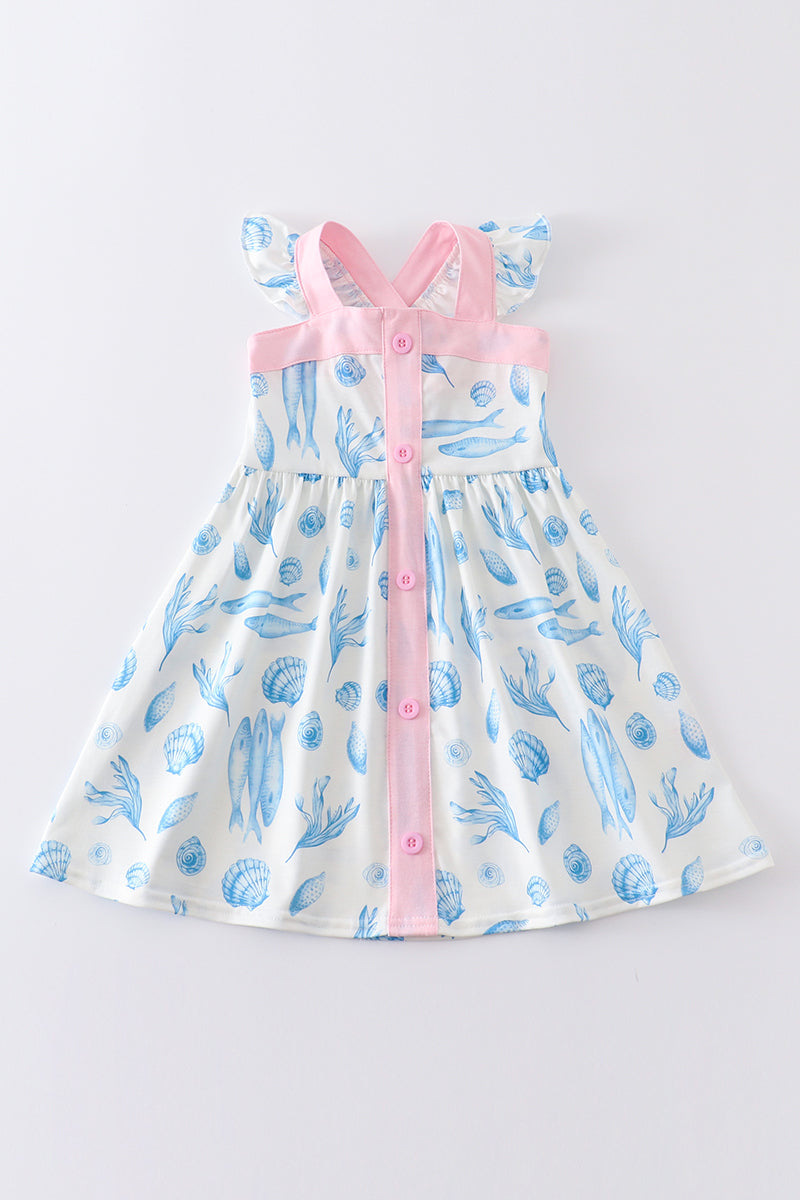 Marine creature print dress mom & me - Aaria Tees Aaria Tees
