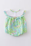 Green Turtle Embroidered Ruffle Bubble Aaria Tees
