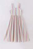 Multicolored stripe women dress - Aaria Tees Aaria Tees