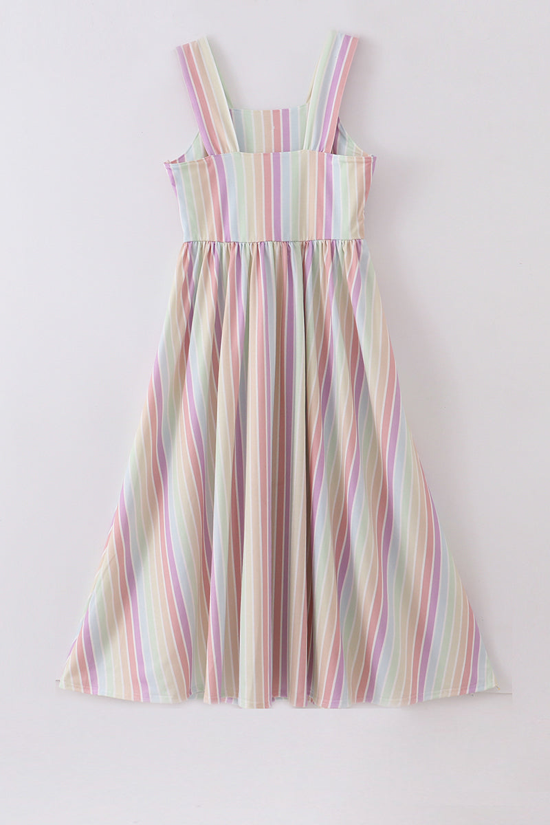Multicolored stripe women dress - Aaria Tees Aaria Tees