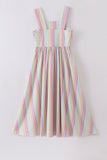 Multicolored stripe women dress - Aaria Tees Aaria Tees