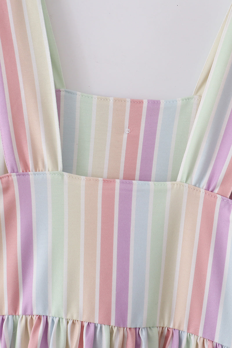 Multicolored stripe women dress - Aaria Tees Aaria Tees