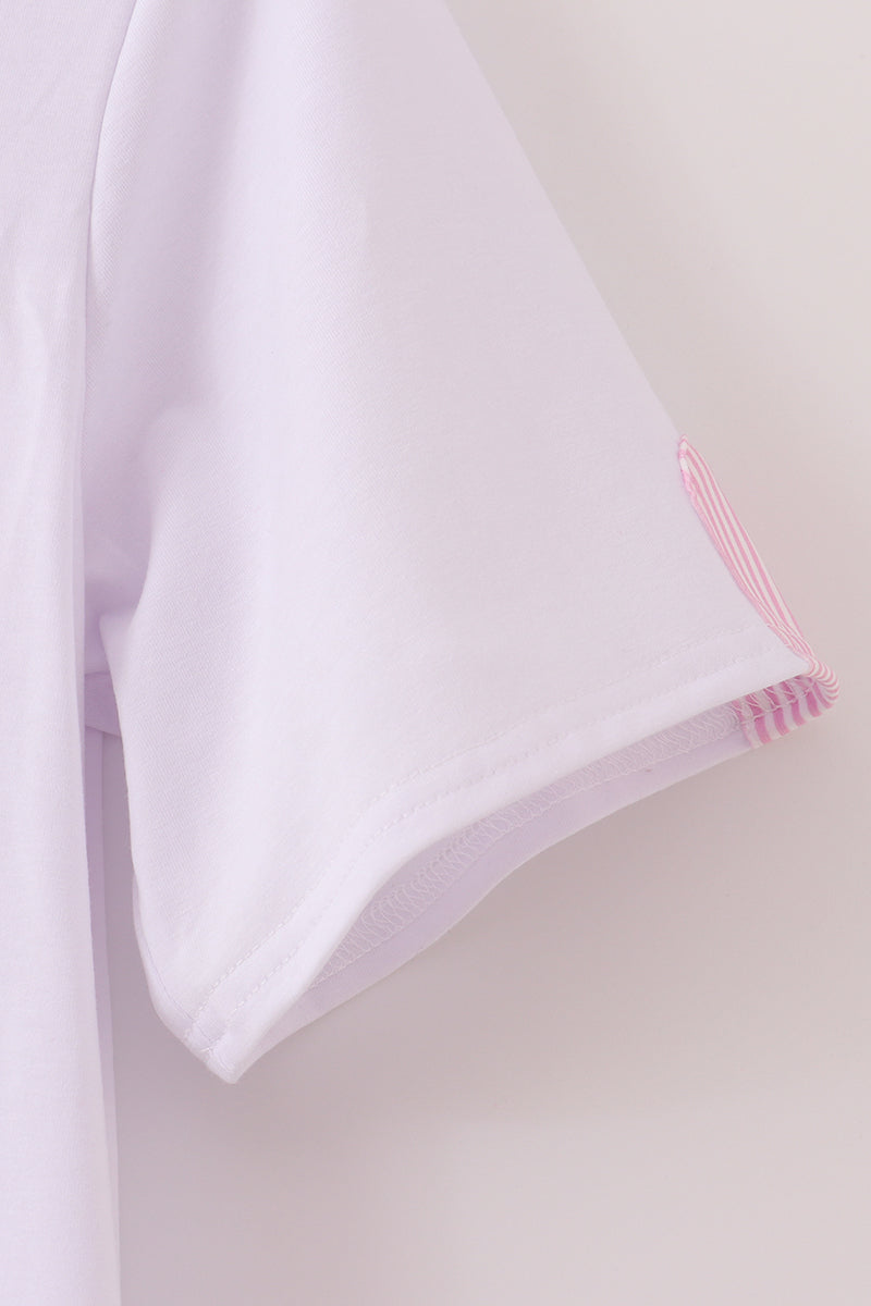 White mermaid embroidery cover up mom & me - Aaria Tees Aaria Tees