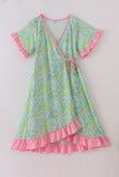 Meadow breeze print adult ruffle dress - Aaria Tees Aaria Tees