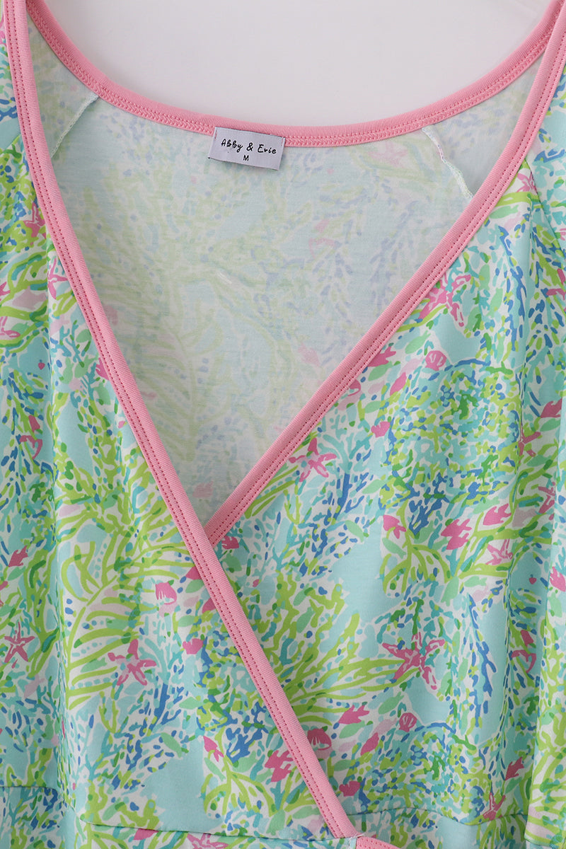 Meadow breeze print adult ruffle dress - Aaria Tees Aaria Tees