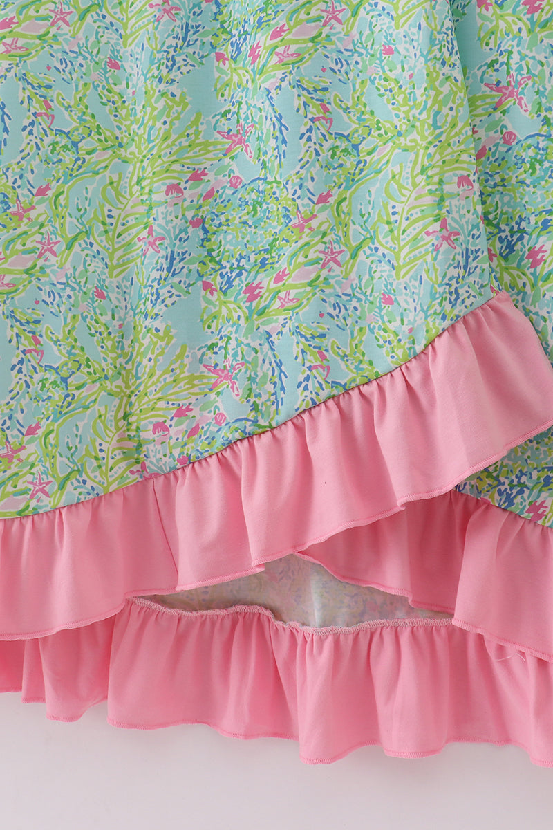 Meadow breeze print adult ruffle dress - Aaria Tees Aaria Tees
