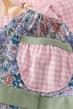 Blue floral pumpkin embroidery ruffle bloomer set - Aaria Tees Aaria Tees