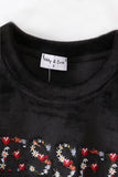 Black velvet blessed embroidery mom&me sweatshirt - Aaria Tees Aaria Tees
