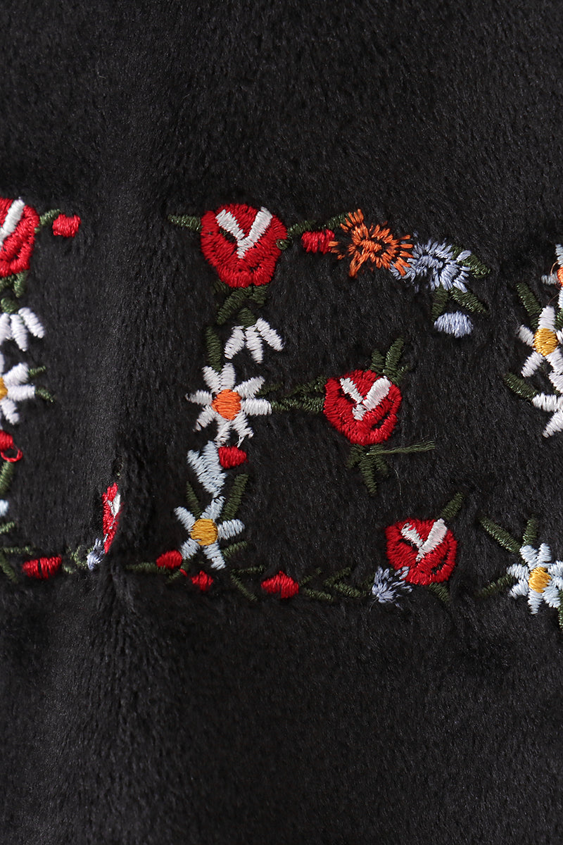 Black velvet blessed embroidery mom&me sweatshirt - Aaria Tees Aaria Tees