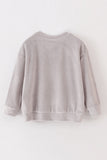 Grey velvet blessed embroidery mom&me sweatshirt - Aaria Tees Aaria Tees