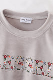 Grey velvet blessed embroidery mom&me sweatshirt - Aaria Tees Aaria Tees