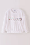 White velvet blessed embroidery mom&me sweatshirt - Aaria Tees Aaria Tees