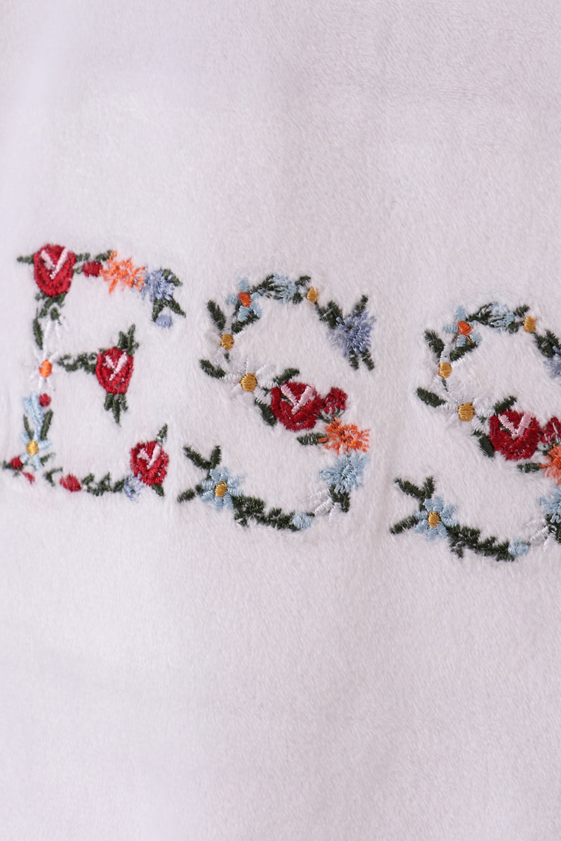 White velvet blessed embroidery mom&me sweatshirt - Aaria Tees Aaria Tees