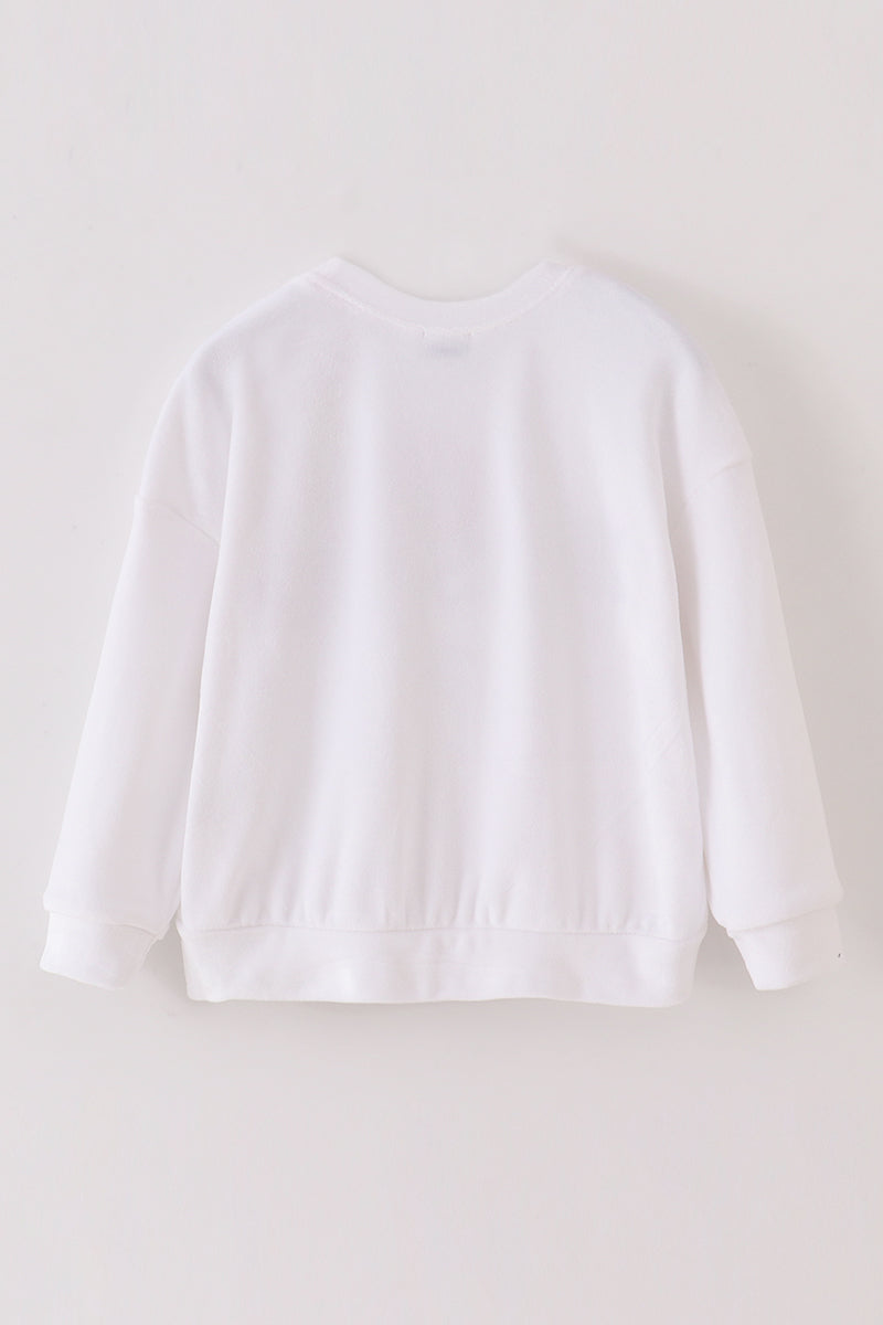 White velvet blessed embroidery mom&me sweatshirt - Aaria Tees Aaria Tees