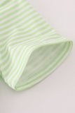 Green scarecrow embroidery stripe top - Aaria Tees Aaria Tees