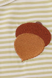Pinecone embroidery stripe dress - Aaria Tees Aaria Tees