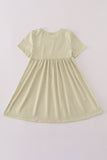 Pinecone embroidery stripe dress - Aaria Tees Aaria Tees