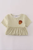 Pinecone embroidery stripe dress - Aaria Tees Aaria Tees