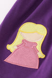 Purple halloween witch applique pants set - Aaria Tees Aaria Tees