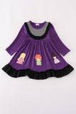 Purple halloween witch applique dress - Aaria Tees Aaria Tees