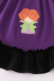 Purple halloween witch applique dress - Aaria Tees Aaria Tees