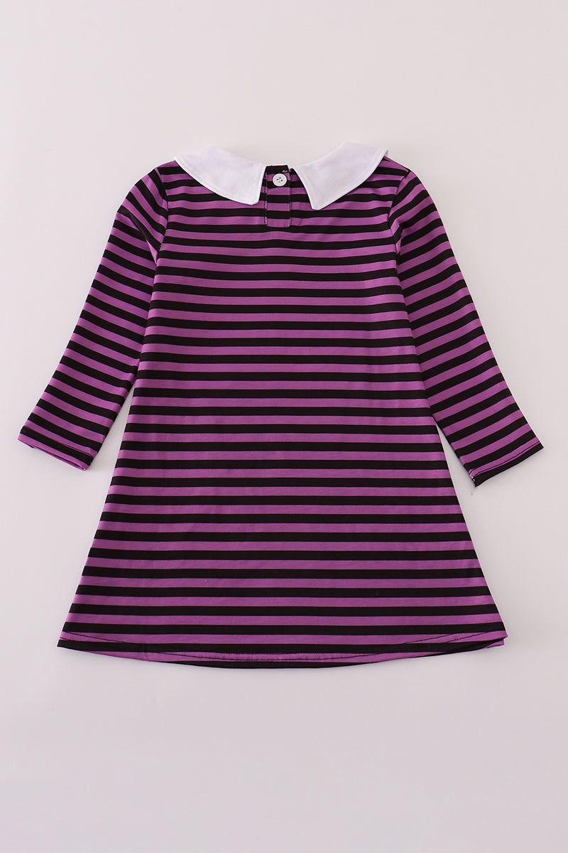 Purple halloween cat stripe dress 2pc set - Aaria Tees Aaria Tees