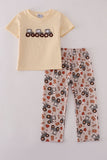 Yellow tractor french knot pants set - Aaria Tees Aaria Tees