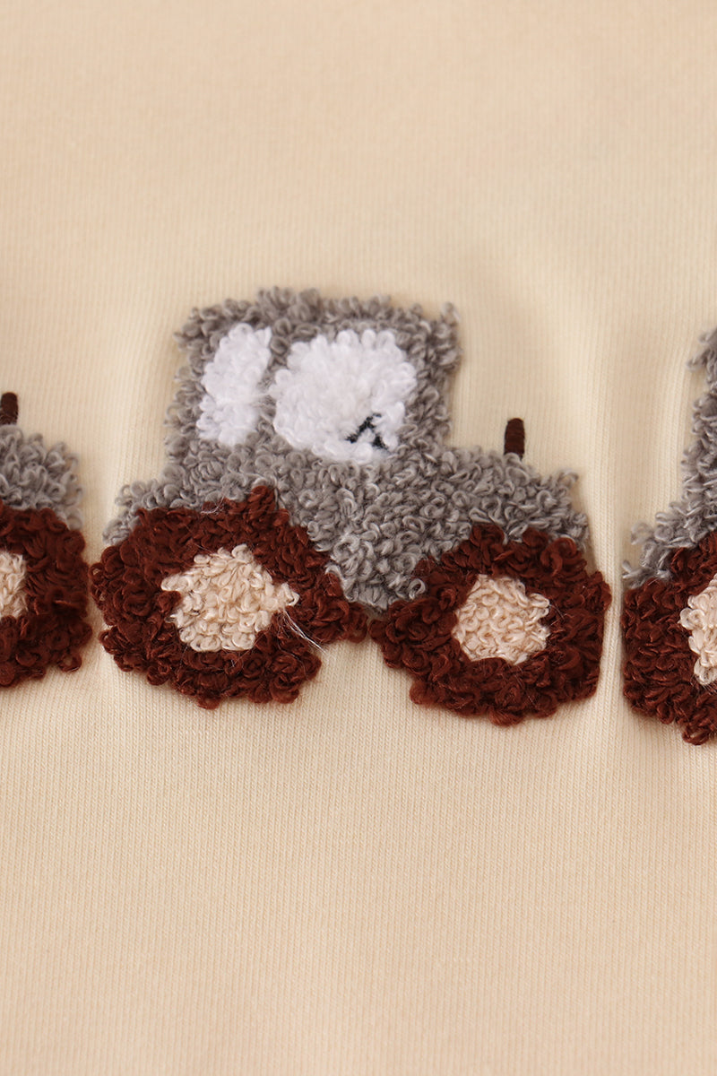 Yellow tractor french knot pants set - Aaria Tees Aaria Tees