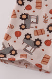 Yellow tractor french knot pants set - Aaria Tees Aaria Tees