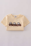 Yellow tractor french knot pants set - Aaria Tees Aaria Tees