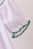 White wreath smocked dress - Aaria Tees Aaria Tees