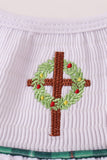 White wreath smocked dress - Aaria Tees Aaria Tees
