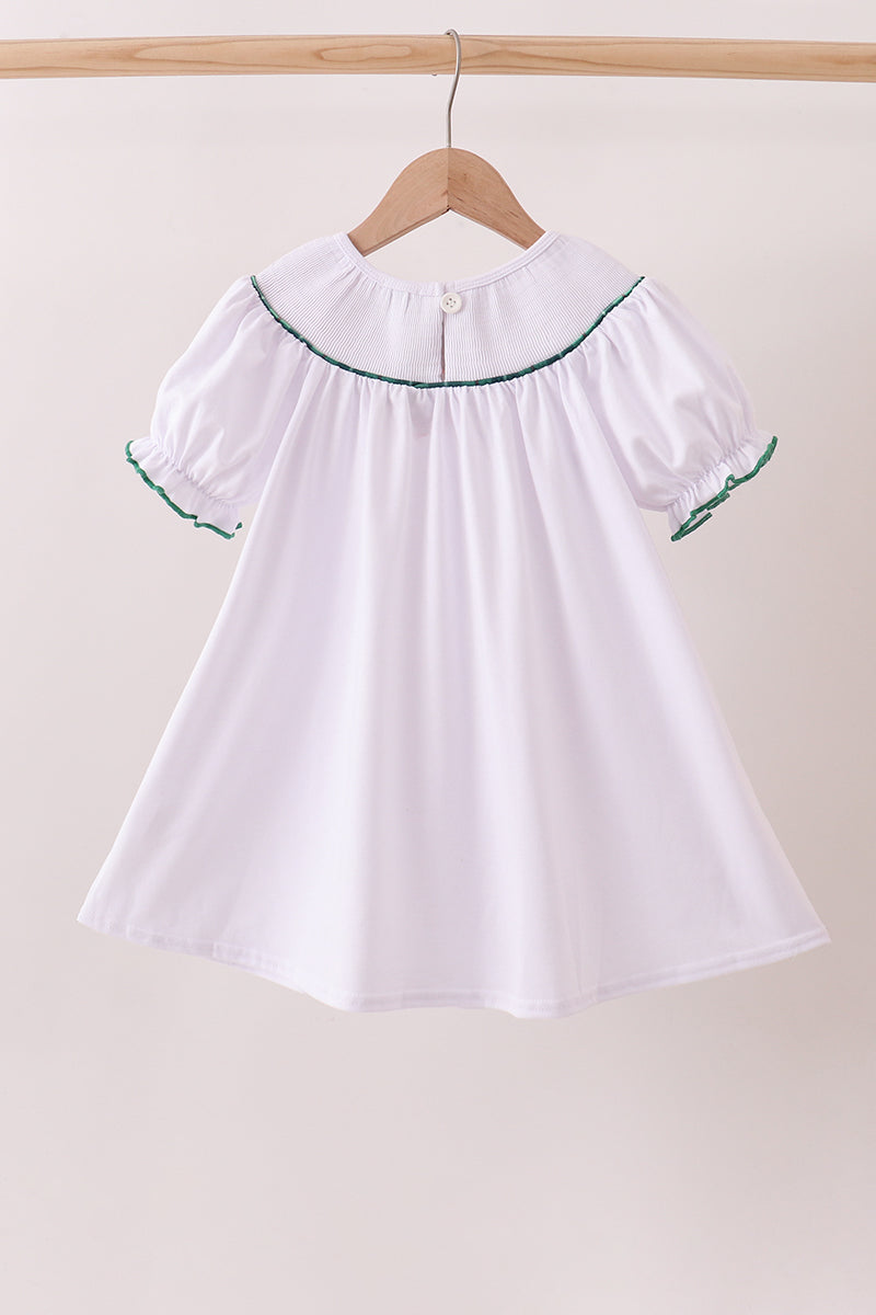 White wreath smocked dress - Aaria Tees Aaria Tees