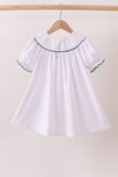 White wreath smocked dress - Aaria Tees Aaria Tees