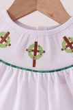 White wreath smocked romper - Aaria Tees Aaria Tees