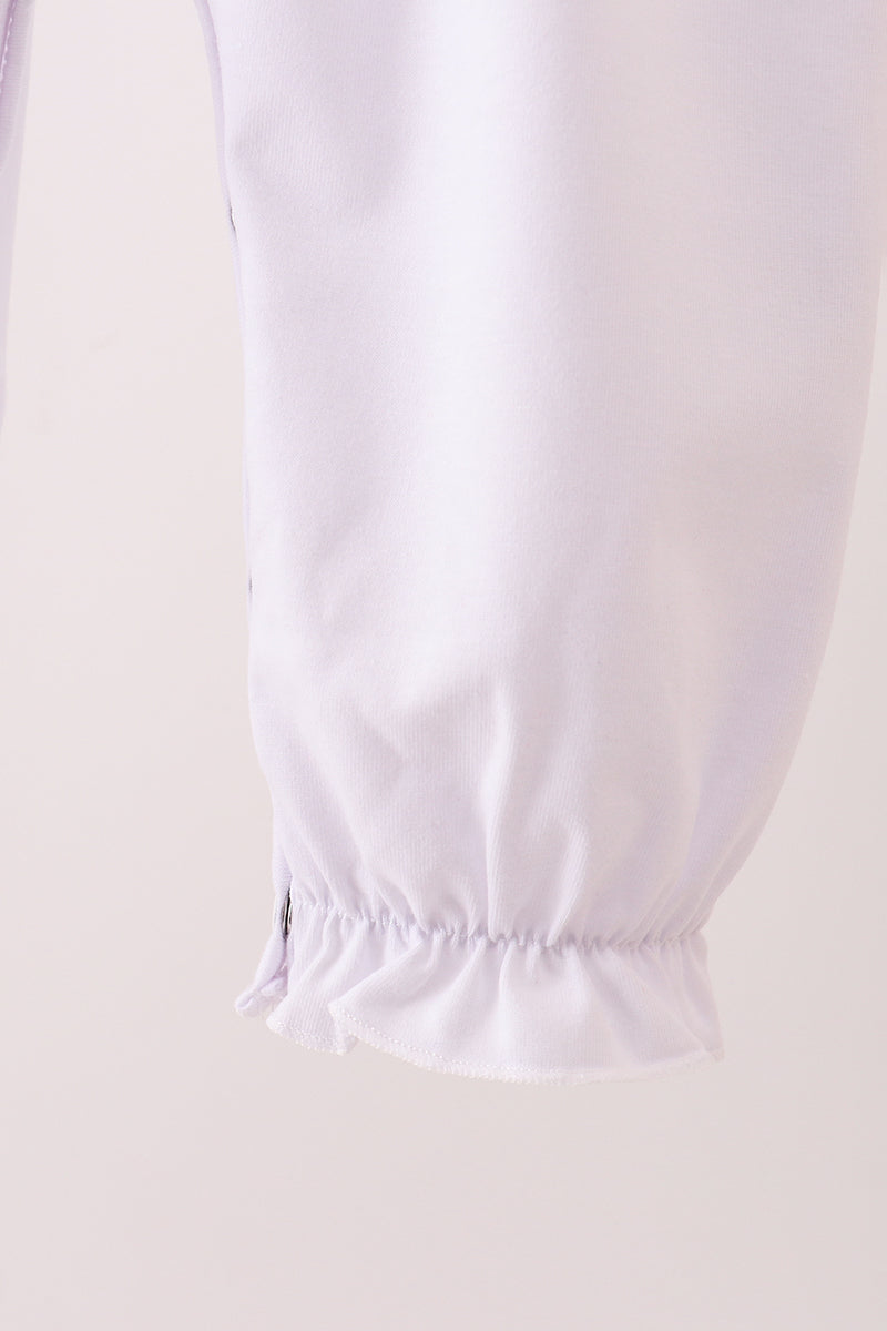 White wreath smocked romper - Aaria Tees Aaria Tees