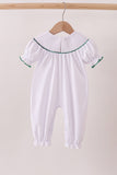 White wreath smocked romper - Aaria Tees Aaria Tees