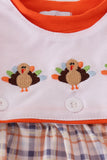 Orange turkey embroidery bubble set - Aaria Tees Aaria Tees
