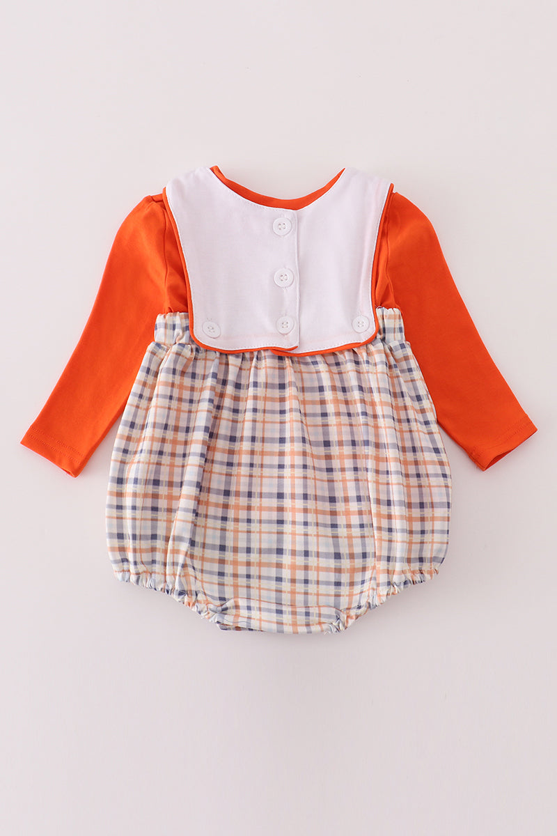 Orange turkey embroidery bubble set - Aaria Tees Aaria Tees
