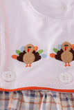 Orange turkey embroidery bubble set - Aaria Tees Aaria Tees