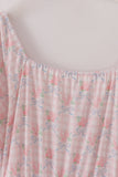 Pink floral print mom dress - Aaria Tees Aaria Tees